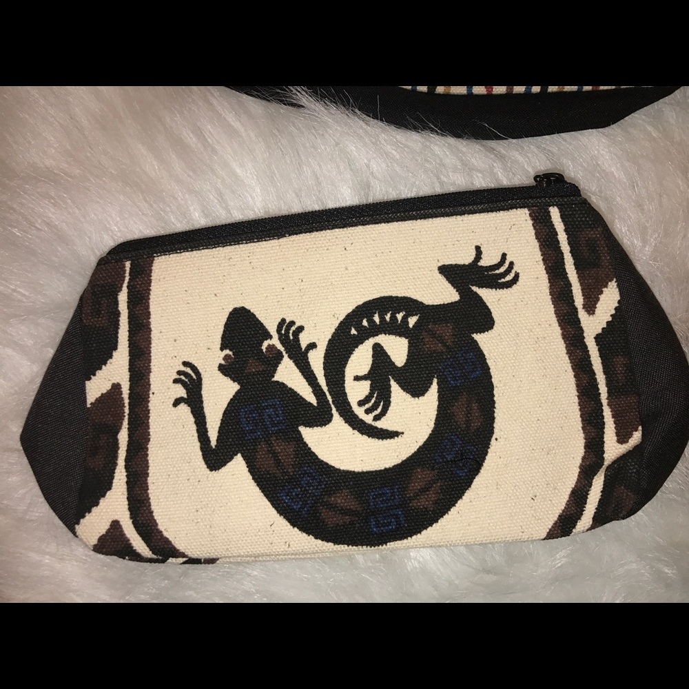 Southwest Stenciled Canvas Cosmetic Bag